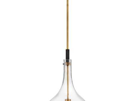 Ziggy 1-Light Medium Pendant in Heritage Brass with Clear glass Online Hot Sale