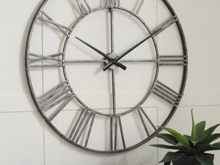 Paquita Wall Clock Antique Silver Cheap