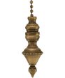 Beaded Knob Ceiling Fan Pull, 1.5 h with 12  Antiqued Brass Chain For Sale