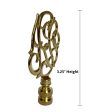 Polished Brass Williamsburg Cipher Lamp Finial with Polished Brass Base 3.25 h Sale