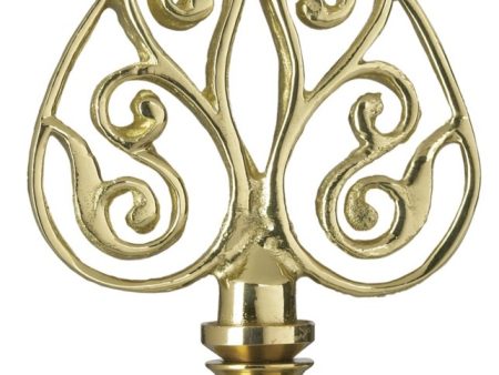 Polished Brass Filigree Arrow Lamp Finial with Polished Brass Base 2.75 h Online Sale