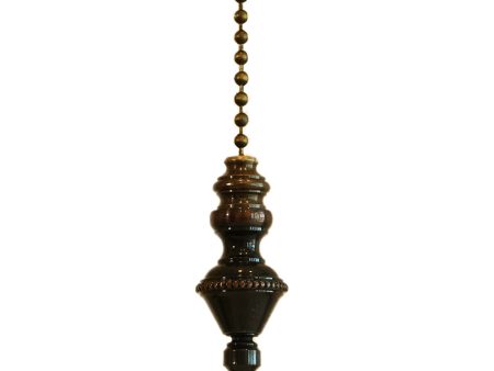 Beaded Knob Spire Ceiling Fan Pull, 1.5 h with 12  Oiled Bronze Brass Chain For Cheap