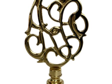 Polished Brass Williamsburg Cipher Lamp Finial with Polished Brass Base 3.25 h Sale