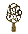 Polished Brass Williamsburg Cipher Lamp Finial with Polished Brass Base 3.25 h Sale