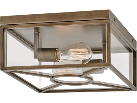 Brixton 2-Light Medium Flush Mount in Burnished Bronze Online