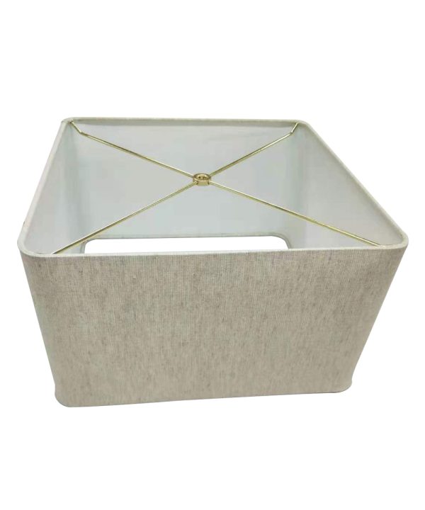 16x16x10 Rounded Corner Premiere Hardback Shallow Square Drum Lampshade Textured Oatmeal For Discount