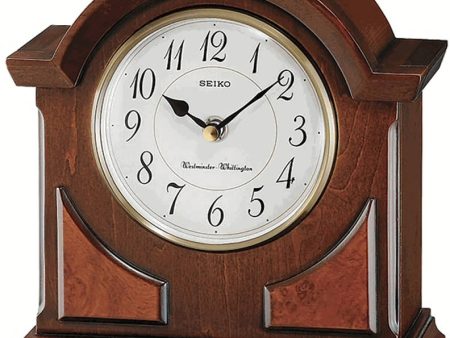 9 H Mantel Clock Brown Wooden on Sale