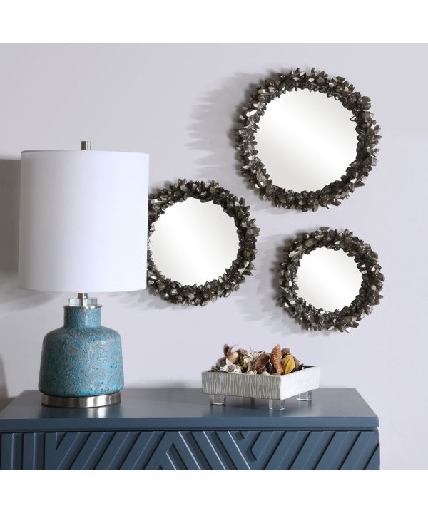 Galena Round Mirrors, Set of 3 For Discount