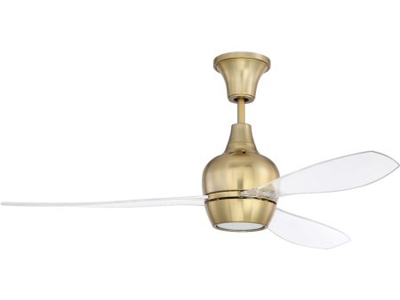 Bordeaux 1-Light LED Ceiling Fan (Blades Included) Satin Brass Cheap