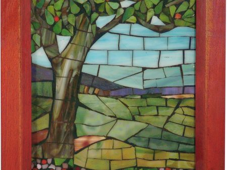 10 Inch H View Mt Mansfield Mosaic Art Glass Wall Panel on Sale