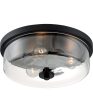 15 W Sommerset 3-Light Close-to-Ceiling Matte Black Discount