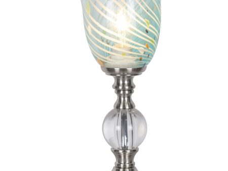 Blue Speckle Hand Blown Art Glass Uplight Accent Lamp Discount