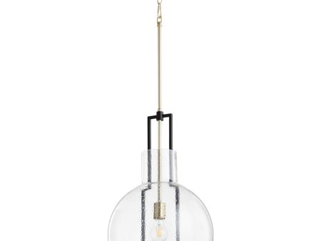 1-light Pendant Noir w  Aged Brass Supply