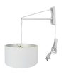 16 W 2 Light MAST Plug-In Wall Mount Pendant  White Linen Drum with Diffuser White Cord Arm Online Sale