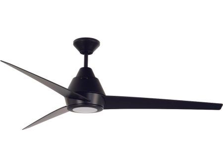 Acadian 1-Light LED Indoor Outdoor Ceiling Fan (Blades Included) Flat Black on Sale