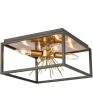 Spark 4-Light Flush Mount Matte Black Burnished Brass Supply