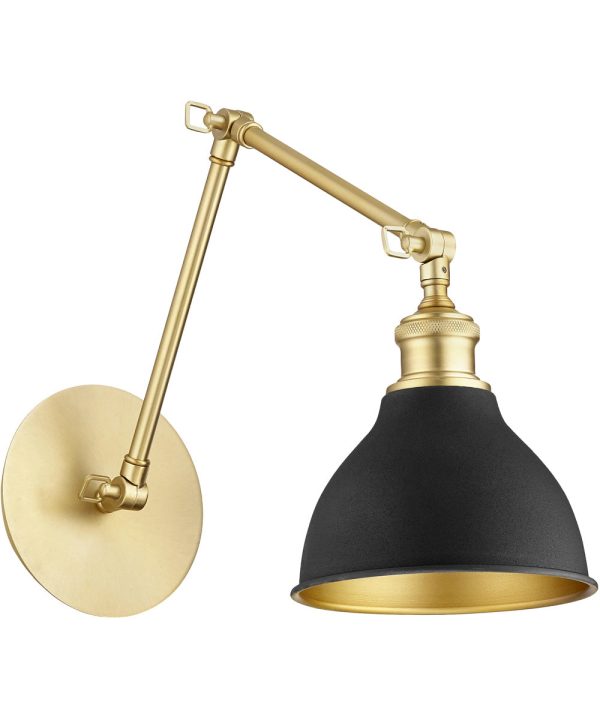 1-light Wall Mount Light Fixture Aged Brass w  Noir Online Sale