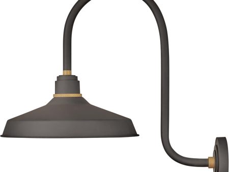 1-Light Large Tall Gooseneck Outdoor Barn Light in Museum Bronze Hot on Sale