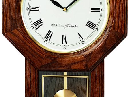 21 H Schoolhouse Wall Clock Dark Brown Solid Oak Fashion