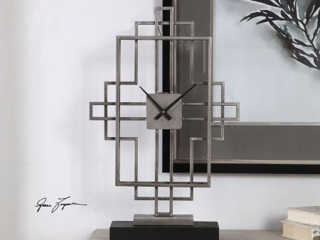 Vanini Silver Tabletop Clock Cheap