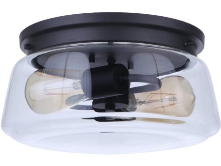 Laclede 2-Light Outdoor Flush Mount Midnight For Cheap