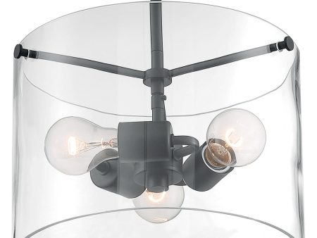 12 W Sommerset 3-Light Close-to-Ceiling Matte Black on Sale