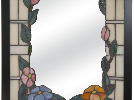 Floral Tiffany Framed Mirror For Cheap