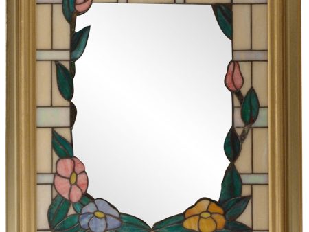 34 Inch H Peony Tiffany Mirror For Cheap