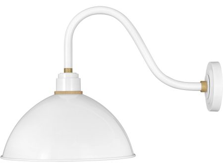 1-Light Medium Gooseneck Outdoor Barn Light in Gloss White on Sale