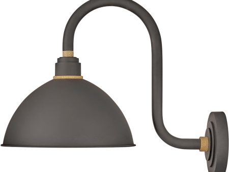 1-Light Small Tall Gooseneck Outdoor Barn Light in Museum Bronze Sale