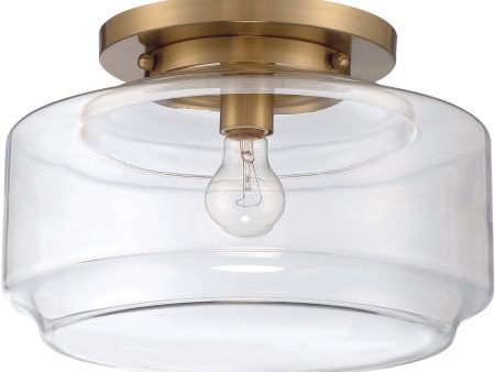 Peri 1-Light Flushmount Satin Brass Supply