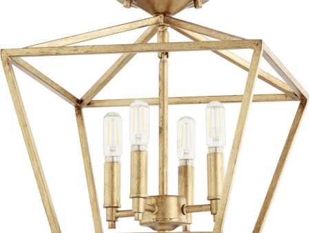 13 W Gabriel 4-light Dual Mount Light Fixture Gold Leaf on Sale