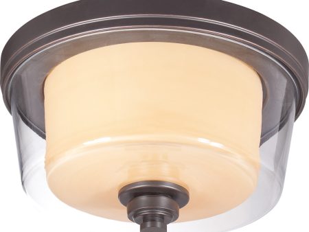 13 W Decker 2-Light Close-to-Ceiling Sudbury Bronze Discount