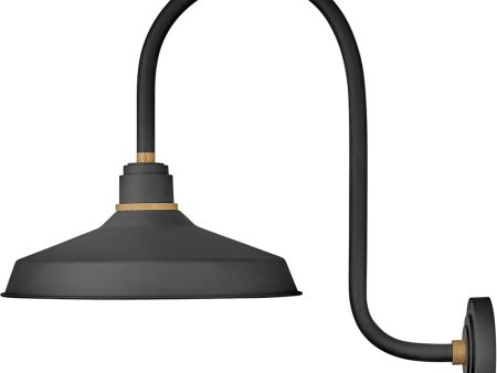 1-Light Large Tall Gooseneck Outdoor Barn Light in Textured Black Sale