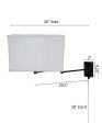 Dimmable Swing Arm Wall Light Bronze Brown Finish with White Linen Softback Rectangular Lampshade - For Bedside, Living Room, Reading Chair Fashion