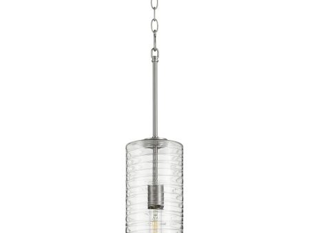 1-light Pendant Satin Nickel w  Textured Glass Cheap