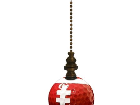 Football Ceiling Fan Pull, 2.25 h with 12  Antiqued Brass Chain Discount