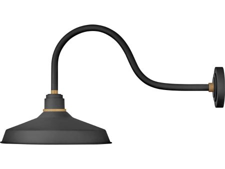 1-Light Large Gooseneck Outdoor Barn Light in Textured Black Sale