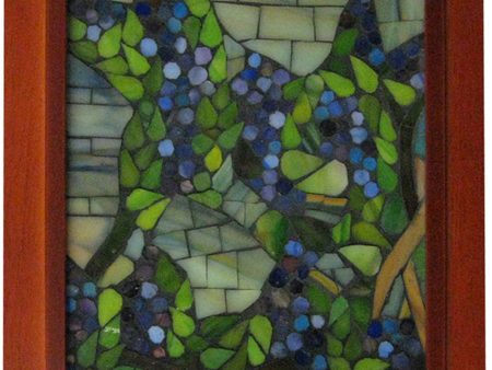 10 Inch H Snowball Wisteria Mosaic Art Glass Wall Panel Online now