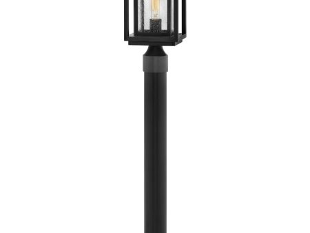 1-Light Medium Post Top or Pier Mount Lantern in Black For Sale