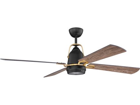 Beckett 1-Light LED Ceiling Fan (Blades Included) Flat Black   Satin Brass Online