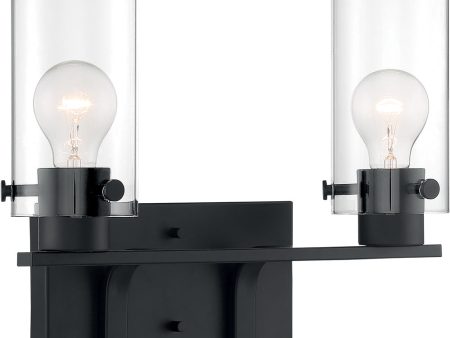 15 W Sommerset 2-Light Vanity & Wall Matte Black Cheap