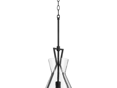 1-light Pendant Noir w  Stone Seeded Glass Online Sale