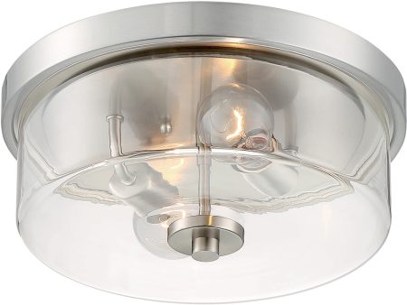 13 W Sommerset 2-Light Close-to-Ceiling Brushed Nickel Fashion