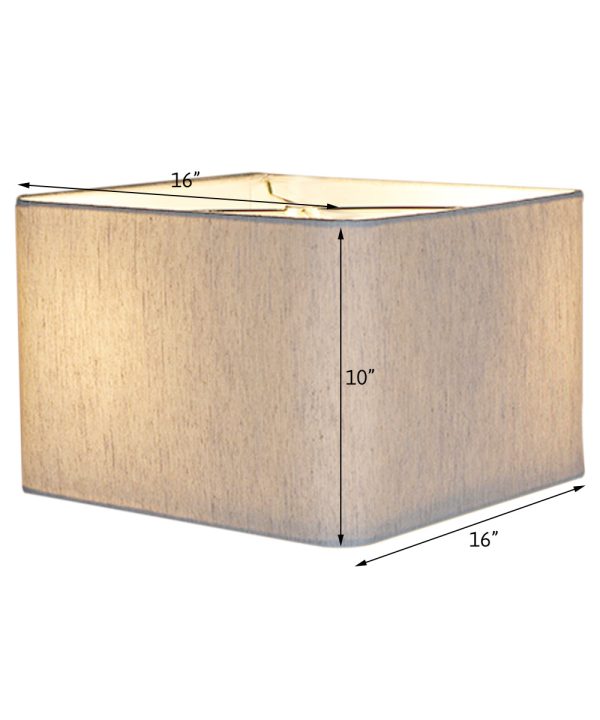 16x16x10 Rounded Corner Premiere Hardback Shallow Square Drum Lampshade Textured Oatmeal For Discount